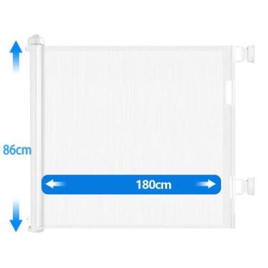 Imagem de Portão Tela Segurança Bebês Pets Cercadinho Grade Retrátil - Koti, 1.8