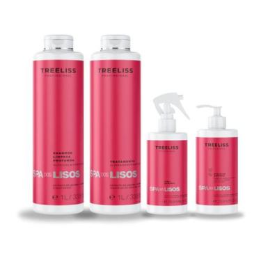 Imagem de Kit spa dos lisos alisamento 4 passos 2,7kg treeliss - Treeliss Profis
