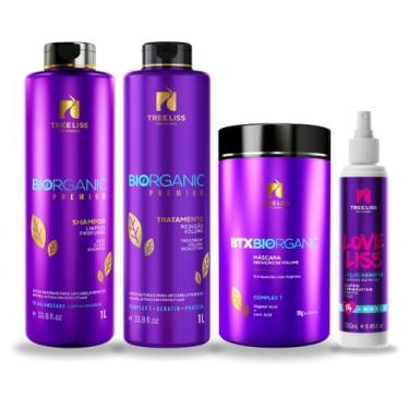 Imagem de Kit Alisamento Shampoo Tratamento Máscara Btx e Termoativo - Treeliss 