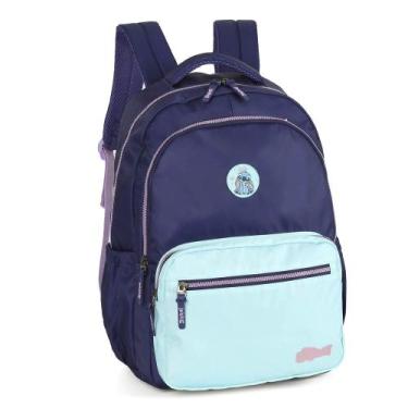 Imagem de Mochila Escolar Stitch Bicolor Com Divisão Para Laptop Original Luxcel