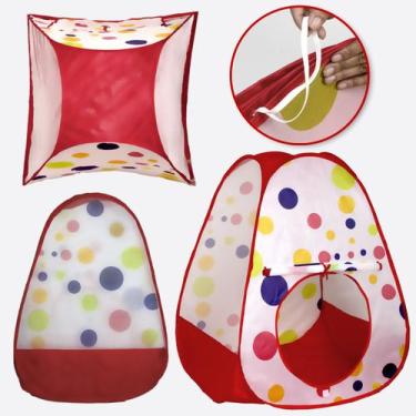 Imagem de Toca Tenda de Bolinhas Dobrável Portátil Pop Up Colorida - Bbr Toys