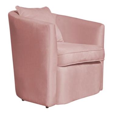 Imagem de Poltrona Decorativa Alana Veludo Rosa - Montanaris Decor - MD MONTANAR
