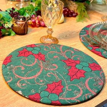 Imagem de Capas Para Sousplat de Natal Lurex Estampada - Millenia, 140 Uva, 10 L