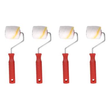 Imagem de Kit 04 Rolo Lã Sem Respingo 5cm Pintura Tinta Latex Acrilica Roma