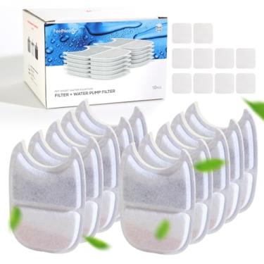 Imagem de FEELNEEDY Pacote com 10 Filtros de Reposição para Fonte de Água para Animais de Estimação para Fonte de Água para Gatos Sem Fio de 4 Litros (Ypd-C004P, Ypd-C004S)