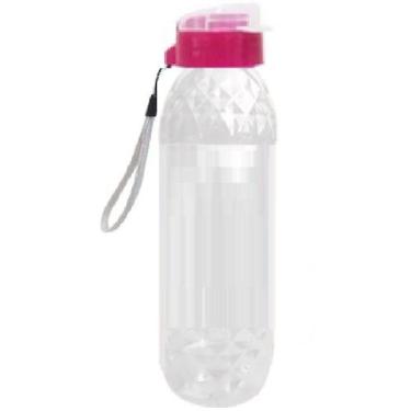 Imagem de Kit 10 Garrafas Squeeze Para Bebidas Com Alça  600ml - Ami, Rosa