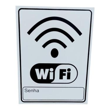 Imagem de Placa de Sinalização WI FI 15x20 cm SENHA BRANCO - ASELETRO