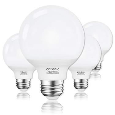 Imagem de Lâmpadas Globo de LED G25, Lâmpada de Camarim Cotanic 5W (equivalente a 60W) Luz Diurna 4000K, Luzes Espelho de Maquiagem Não Reguláveis para Quarto, Lâmpadas de LED para Banheiros, Base de Rosca Média E26, 500 lm, Pacote com 4