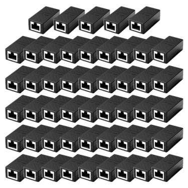 Imagem de ZUZONG Acoplador Gigabit RJ45 de 50 peças, conector extensor Ethernet em linha acoplador para adaptador extensor de cabo Ethernet Cat8/Cat7/Cat6/Cat5e/Cat5 fêmea para fêmea (preto)