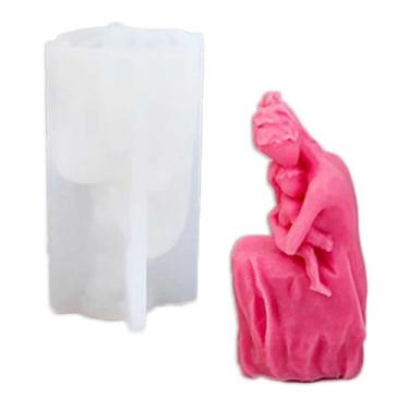 Imagem de Tone Fun Molde de silicone para velas em forma de bebê Mom Holding para fazer velas, resina, velas de aromaterapia, sabonete de cera artesanal, decoração de casa, artesanato
