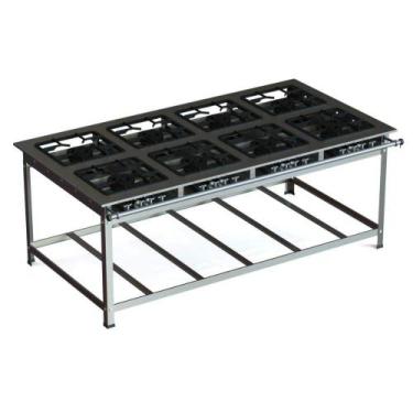 Imagem de Fogão Industrial Inox 40x40 P10 8 Bocas Baixa Pressão 8 QD - JL Colomb