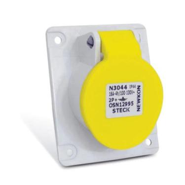 Imagem de Kit 6 Tomada De Embutir 2p+t 16a 100/130v N3044 Steck, AMARELO