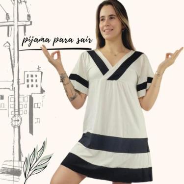 Imagem de Pijama Camisola Feminino Homewear Ocasional Mistério Preguistê Off e P