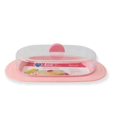 Imagem de Mantegueira Rosa com Espátula Porta Manteiga - Plastutti, Rosa