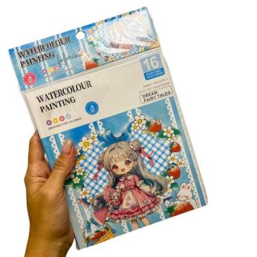 Imagem de Kit Pintura Aquarela com Pincel - Livro Watercolour Painting - Mini Bl