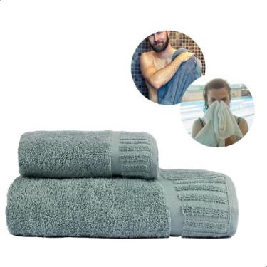 Imagem de Kit 2 Toalhas de Banheiro p/ Secar o Rosto e Corpo pós Banho - Bella E