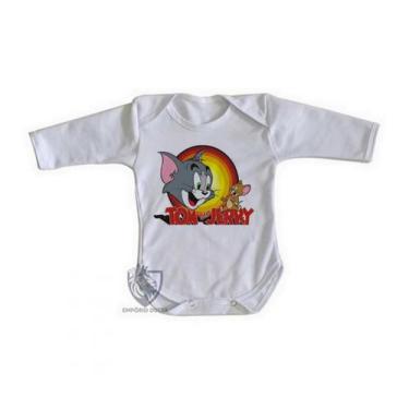 Imagem de body nenê criança roupa bebê manga longa Tom & Jerry amarelo - Empório