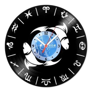 Imagem de Relógio De Parede Disco Vinil Horóscopo - Signo Peixes - VHO-012 - Mod