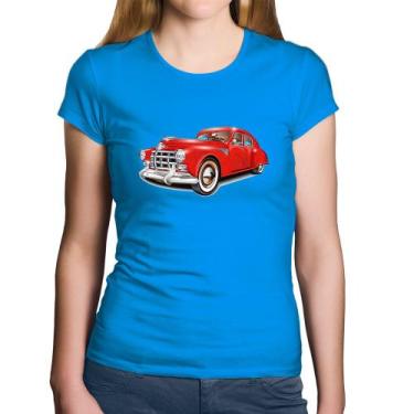 Imagem de Baby Look Algodão Retro Classic Red Car - Foca na Moda, Azul, GGG