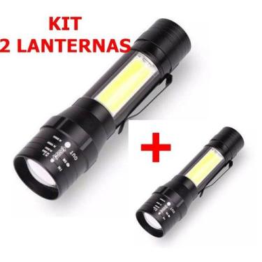 Imagem de 2 X Mini Lanterna Usb Recarregavel Super Zoom De Bolso - OKABOX