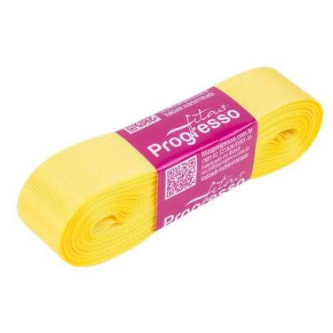 Imagem de Fita Gorgurão Progresso 22mm nº5 - 10m Cor 242 Amarelo Canário - 01 un