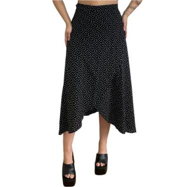 Imagem de saia feminina longa envelope de viscolinho com forro com fenda lateral