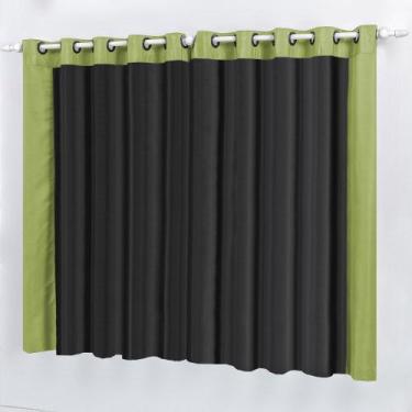 Imagem de Cortina Heroes Monster Infantil p/ Varão Simples Verde/Preto 2 Metros 