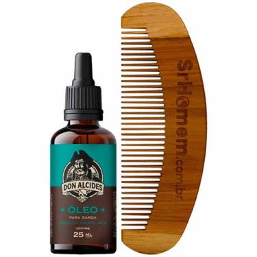 Imagem de Kit Óleo Para Barba Cálico Jack e Pente Curvo Don Alcides