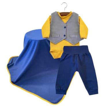 Imagem de Saida Maternidade Em Manta Menino 022-132 - PEQUENO ANJO, Azul, RN