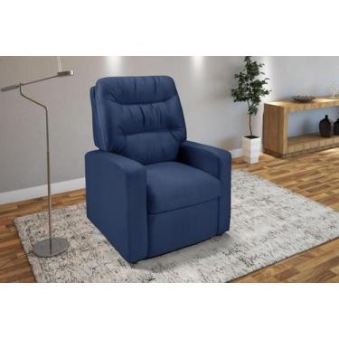 Imagem de Poltrona do Papai Reclinável Paris Suede - Império Estofados, Azul Mar