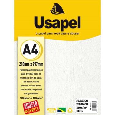 Imagem de Papel A4 Pérsico Usapel Branco 180G PCT C/50 - Filiperson