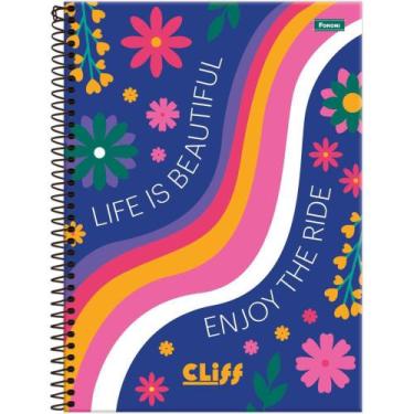 Imagem de Caderno Espiral 1/4 Capa Dura CLIFF Feminino 80 Folhas - Pacote com 05