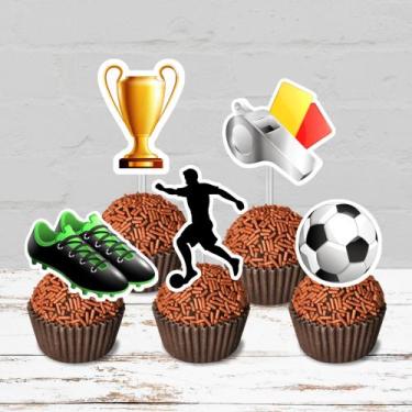 Imagem de 50 Tags Toppers Para Doces Docinhos Futebol - Oficina do Papel Criativ