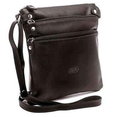 Imagem de Bolsa Transversal LISIANTO em Couro Galvani, Café