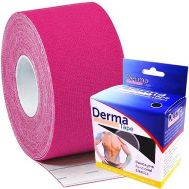 Imagem de Bandagem Funcional Elástica Kinésio 5cmX5m Rosa - Derma Tape