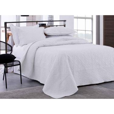 Imagem de Cobre Leito Liso Colcha Queen Matelada Rozac Provence Branca