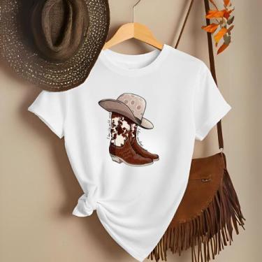 Imagem de Camiseta Feminina Country Look Country T-shirt Roça Agro Rodeio Boiade