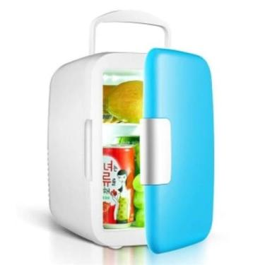 Imagem de MINI GELADEIRA FRIGOBAR 2 EM 1 REFRIGERADOR E AQUECEDOR 12V 4L RETRO CASA E CARRO 4 LITROS COSMETICOS
