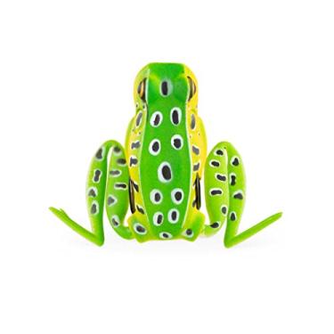 Imagem de Lunkerhunt Isca de pesca de sapo para pesca de robalo | Popping Frog 14,2 g | Isca de pesca Topwater com anzóis sem ervas daninhas, corpo oco (leopardo)