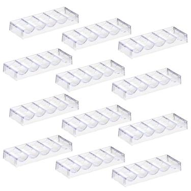 Imagem de LUOBAO Bandeja de fichas de pôquer de acrílico - organizador transparente para 100 fichas de cassino padrão - adequado para Texas Hold'em, Blackjack, jogos de azar, clubes de pôquer, festas ou noites