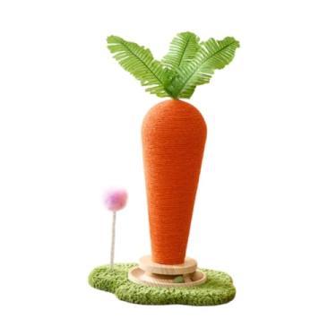 Imagem de Bothyi Gato arranhando post vertical arranhador brinquedo interativo gatos torre cenoura gato arranhador gato garra arranhador para gato e gatinhos, 34x61cm