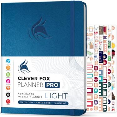 Imagem de Clever Fox Planner Pro Light – Planejador de vida semanal e mensal para aumentar a produtividade, gerenciamento de tempo e atingir seus objetivos, 21 x 28 cm (azul místico)
