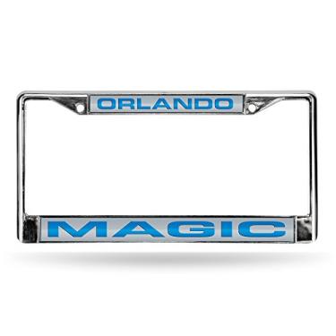 Imagem de NBA Orlando Magic – Moldura para placa de licença cromada padrão com inserção a laser