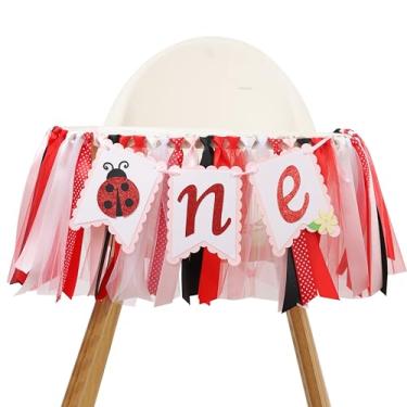 Imagem de Faixa de cadeira alta Ladybug One - Faixa de primeiro aniversário Our Little Ladybug, faixa de 1º aniversário com tema joaninha, decorações de festa de joaninha, adereço de foto de joaninha quebra de