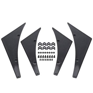 Imagem de Protetor de Para-choque, 4 Peças de Para-choque Dianteiro Universal para Carro Divisor de Bordas Aletas Canards Spoiler Corporal (Padrão de carbono de impressão por)