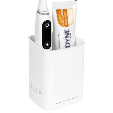 Imagem de Linkidea Suporte de escova de dentes elétrica de parede para banheiro, suporte de escova de dentes de plástico, organizador autoadesivo para escova de dentes elétrica compatível com Oral-B iO Series,
