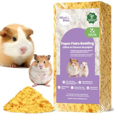 Imagem de mini&moe Roupa de cama para hamster: papel natural absorvente de umidade e livre de poeira - para porquinhos-da-índia, hamsters e coelhos, 23 litros