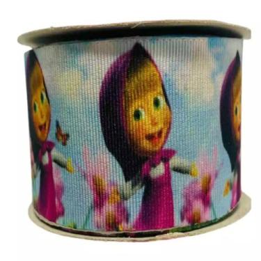 Imagem de Rolo de Fita de Cetim Personagem 10 metros 35mm Masha e Urso - Art fit
