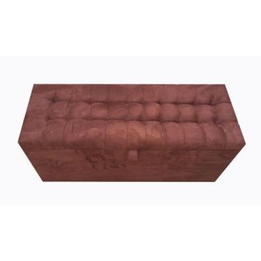 Imagem de RECAMIER PUFF BAÚ EM SUEDE SOLTEIRO 100 MDF Terracota - NS