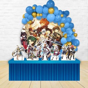 Imagem de kit festa painel redondo Decoração Infantil Genshin Impact - IMPAKTO V